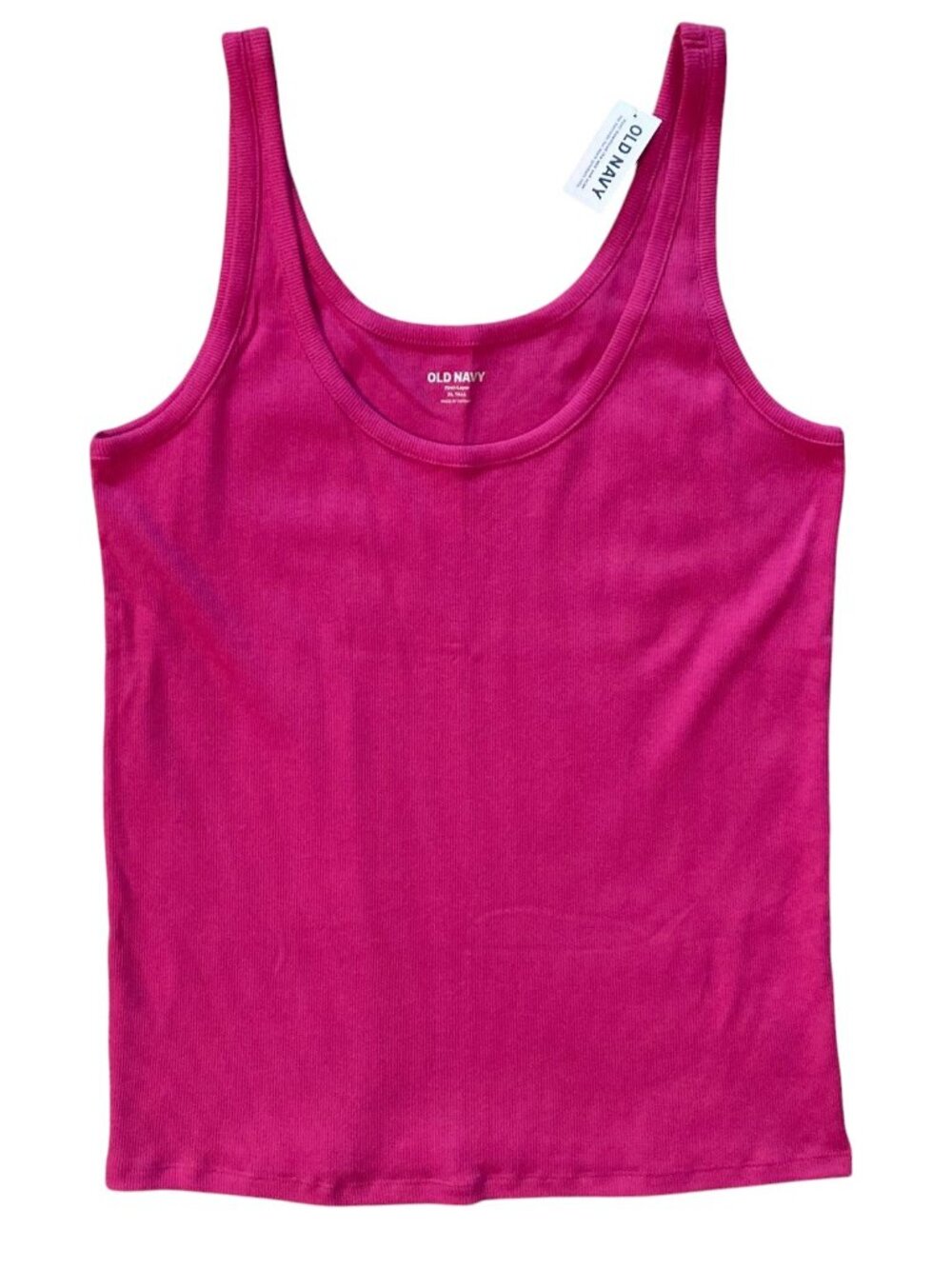 NEW! Women's OLD NAVY Ribbed Scoop Neck Tank Top DRAGONFRUIT PINK Size XL TALL